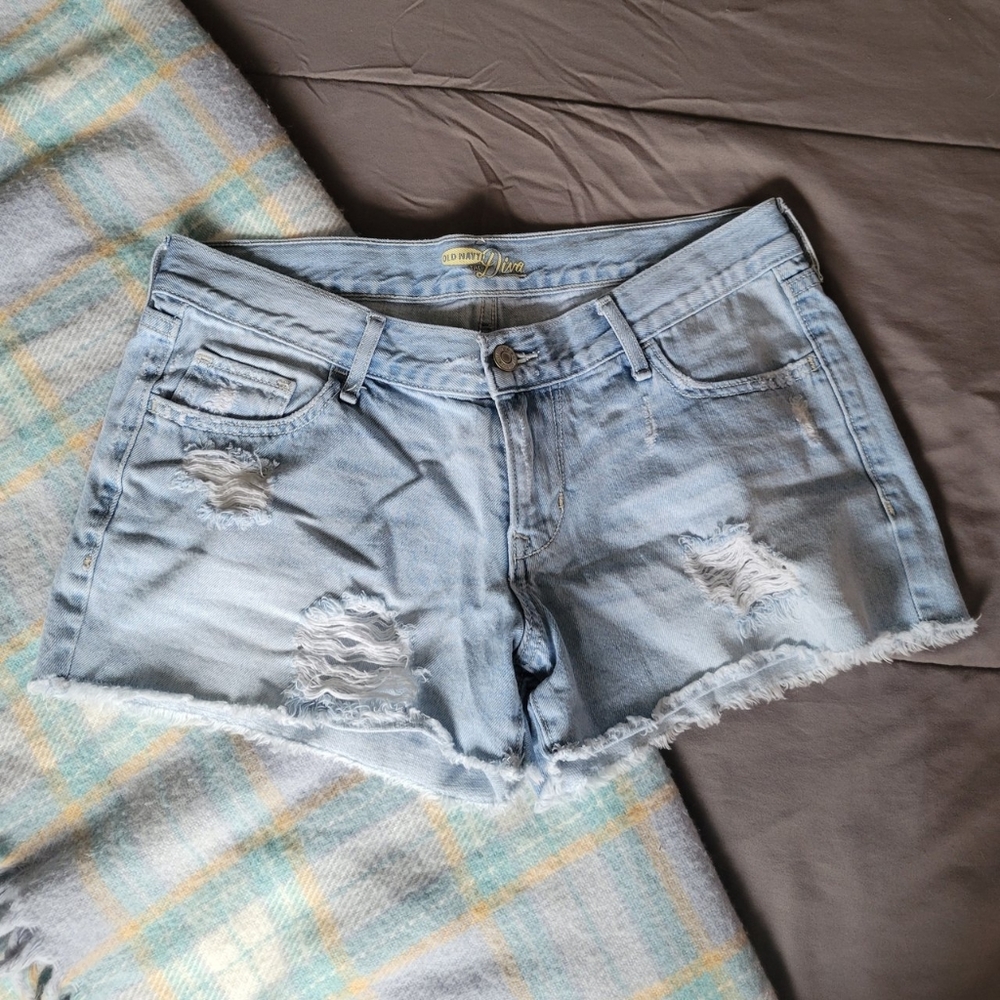 Light-Wash Denim Shorts
